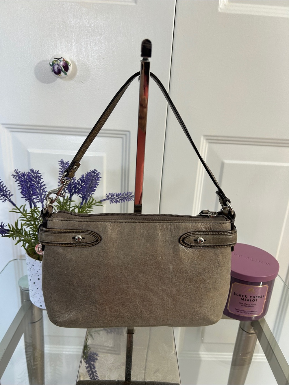 Coach Vintage wash Leather Taupe and Olive Mini Bag - Picture 2 of 10